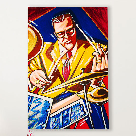 Drumming Canvas Drummer Art Painting | Wall Art Gift for Drummers