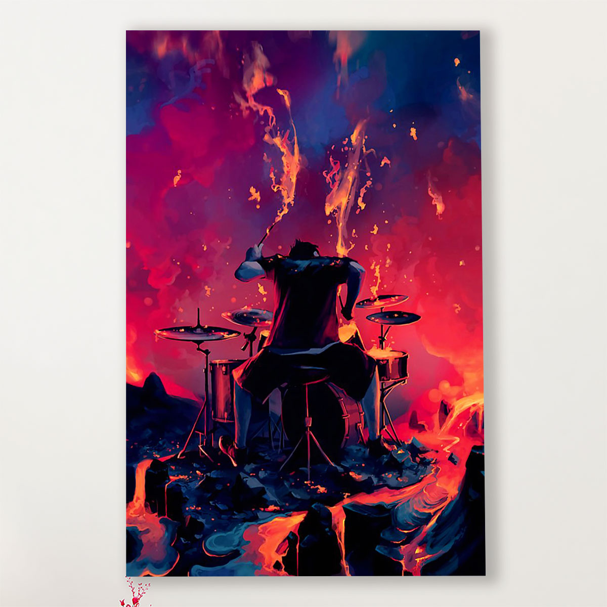 Drumming Poster Drummer Art Painting | Wall Art Gift for Drummers