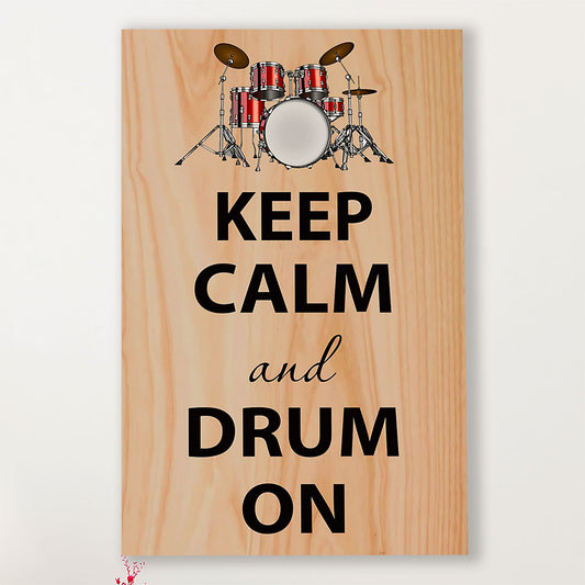 Drumming Canvas Keep Calm And Drum On | Wall Art Gift for Drummers
