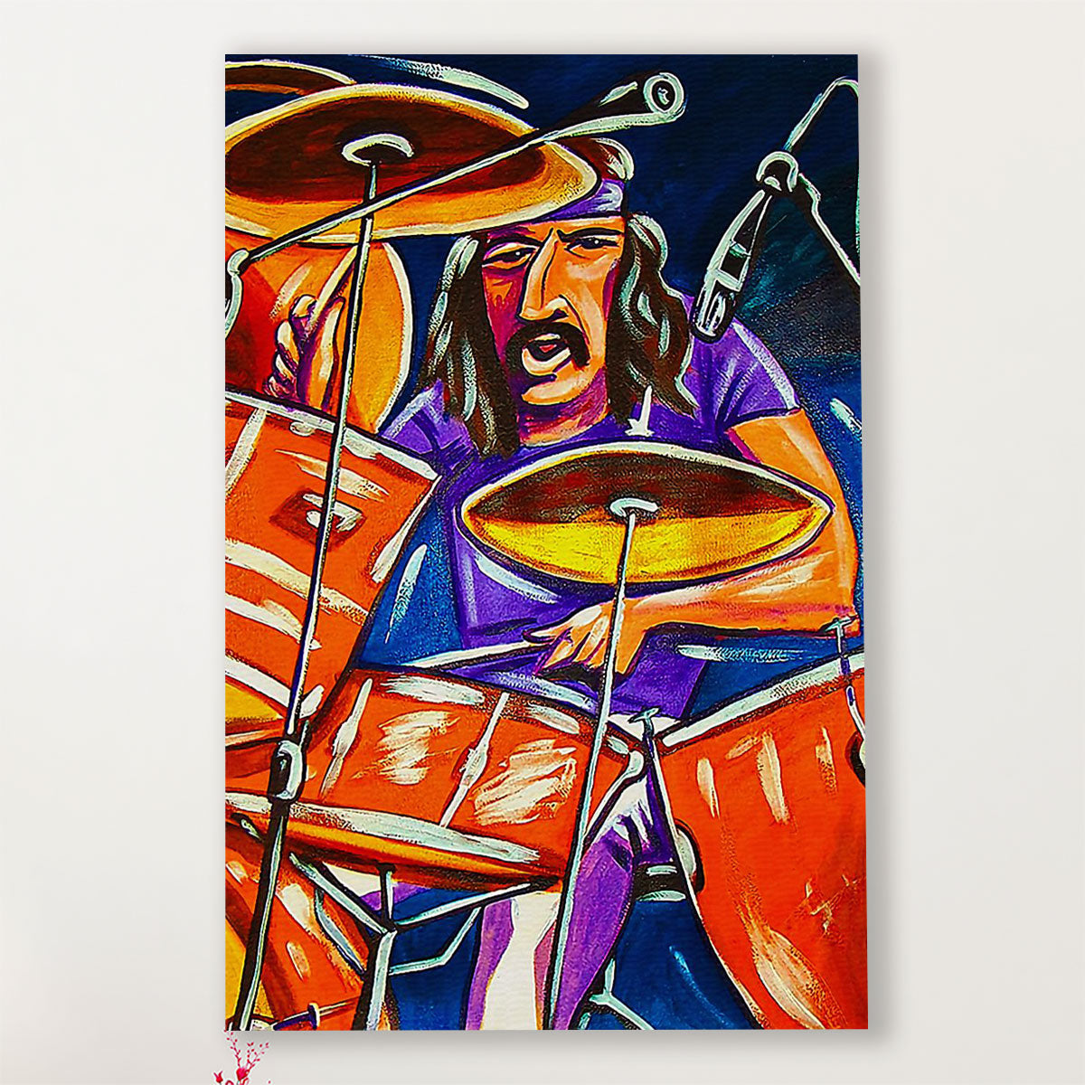 Drumming Canvas Drummer Art Painting | Wall Art Gift for Drummers