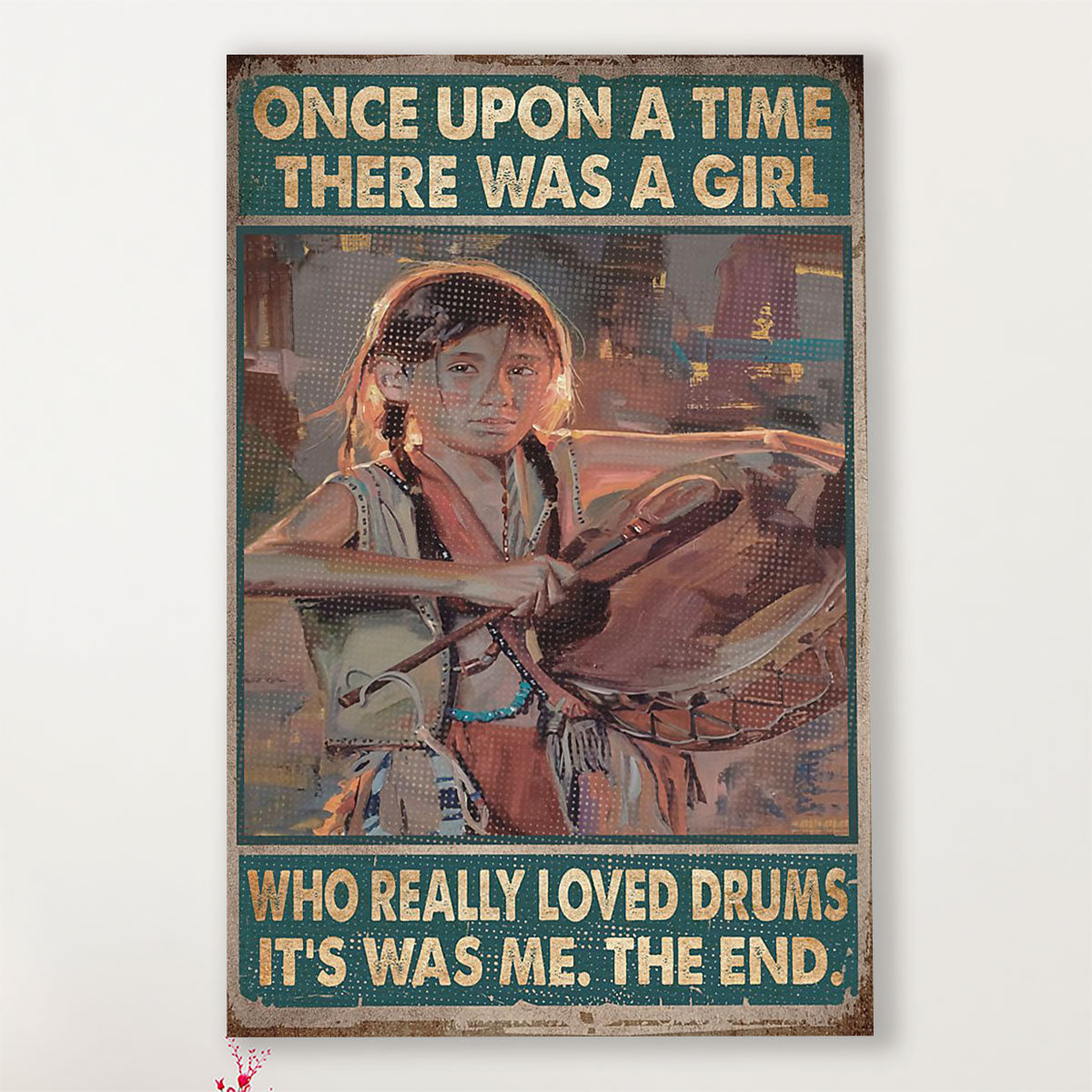 Drumming Poster There Was A Boy Who Really Loved Drums | Wall Art Gift for Drummers