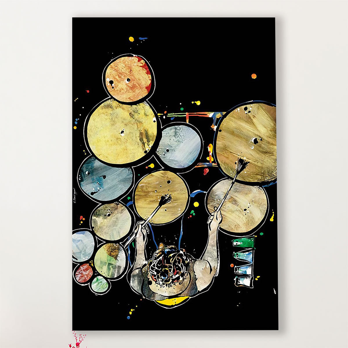 Drumming Poster Drummer Art Painting | Wall Art Gift for Drummers