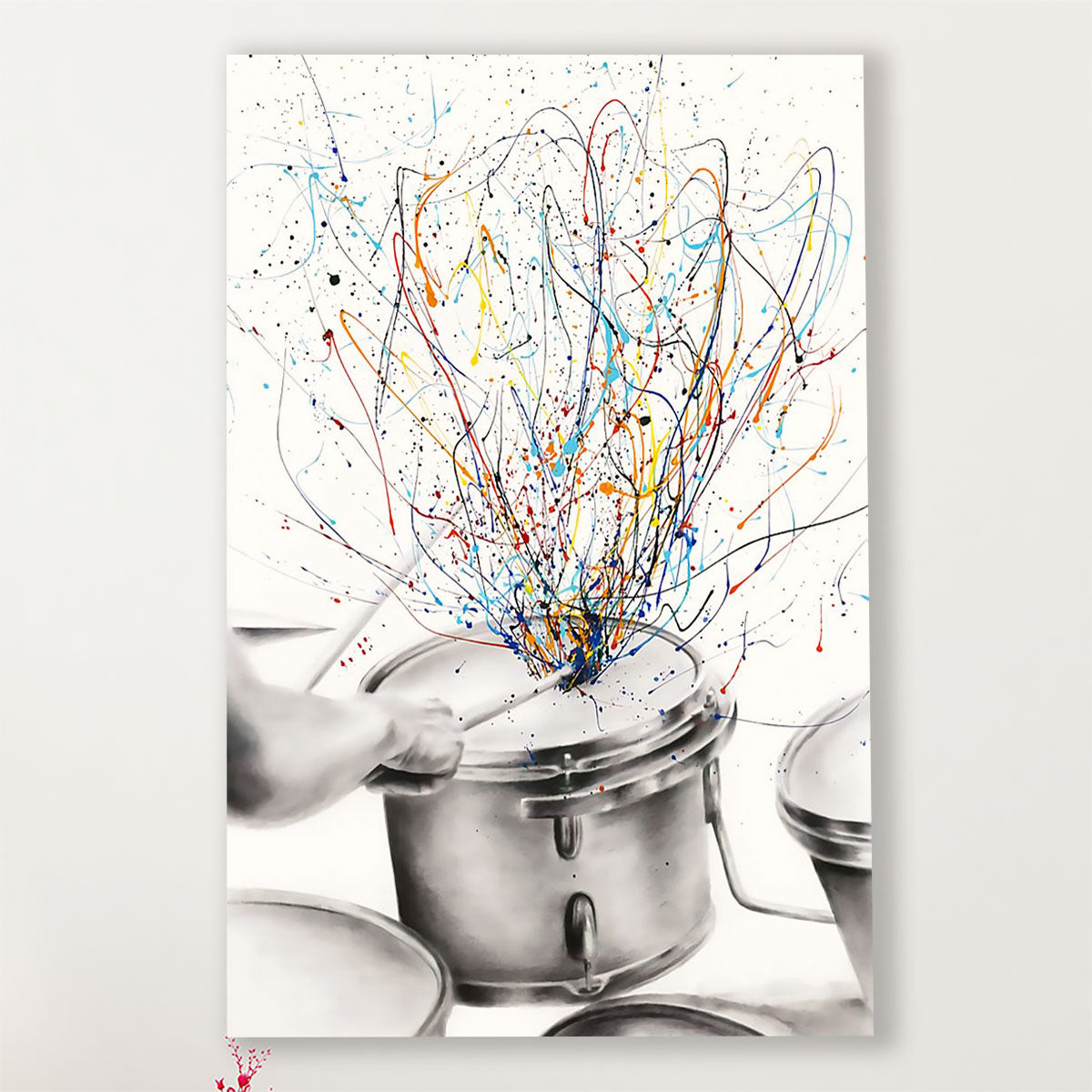 Drumming Canvas Drum Art Painting | Wall Art Gift for Drummers