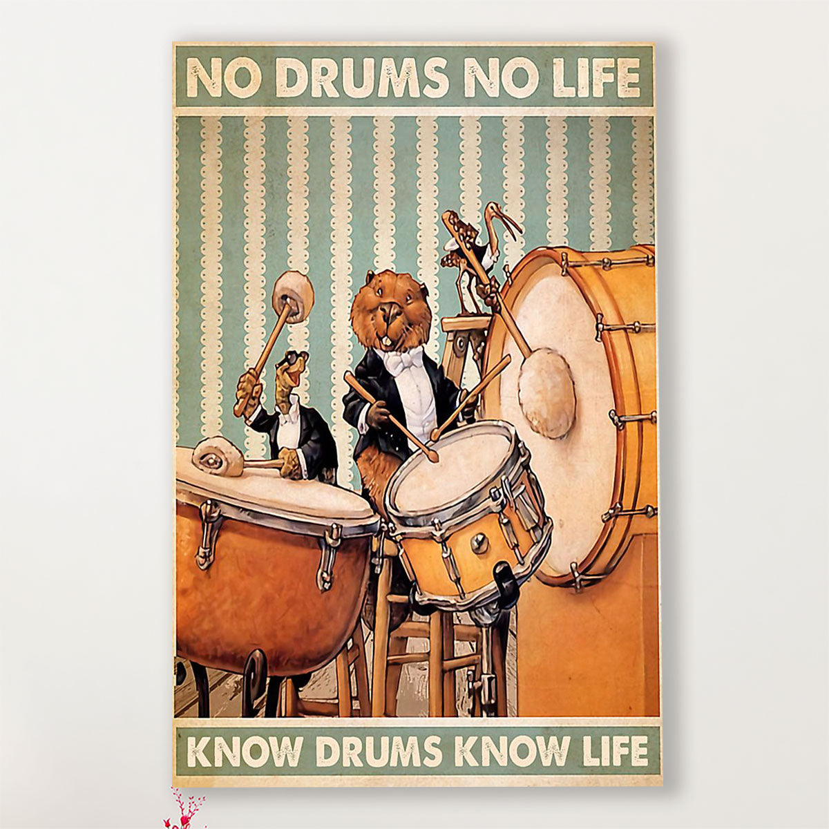 Drumming Poster No Drums No Life - Know Drums Know Life | Wall Art Gift for Drummers