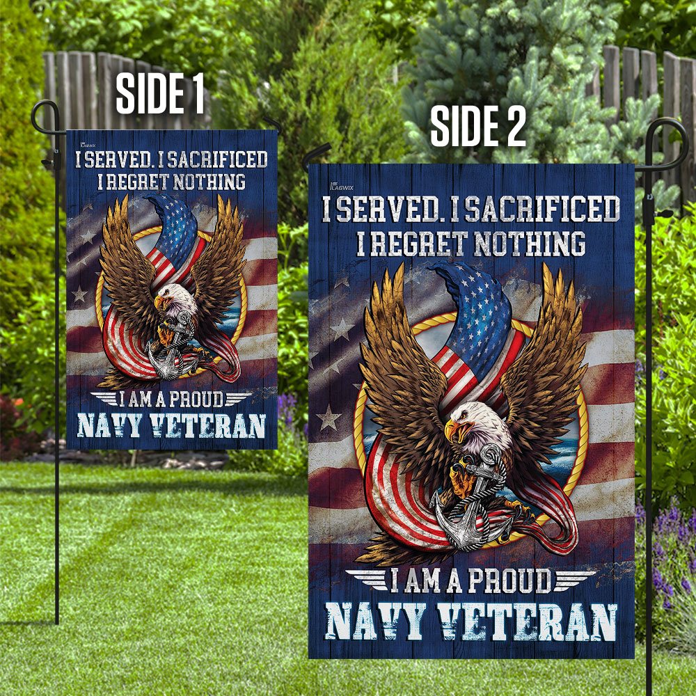 I Am A Proud Navy Veteran Flag
