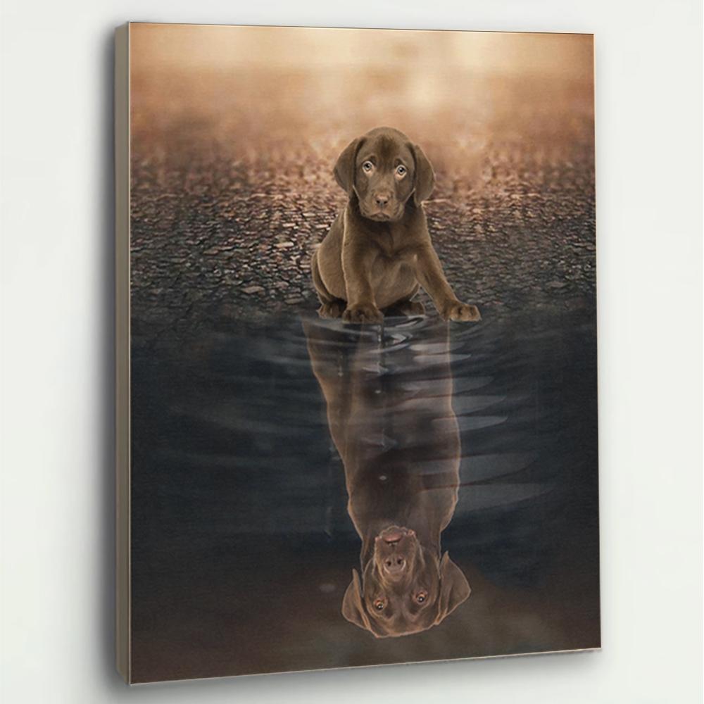 Chocolate Labrador Canvas Prints Matte Canvas - Home Room Wall Decor Matte Canvas - Mostsuit