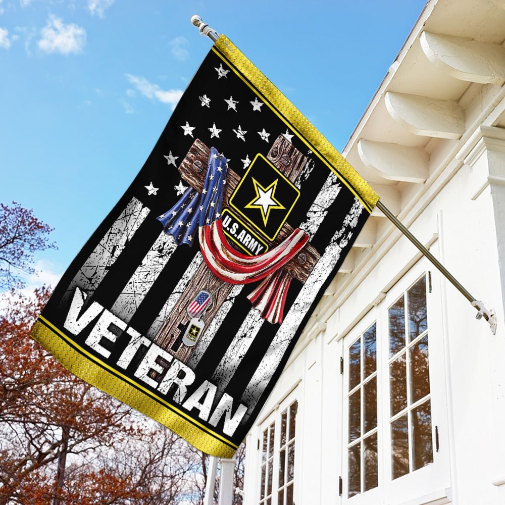 Christian Jesus Cross. U.S Army Veteran Flag