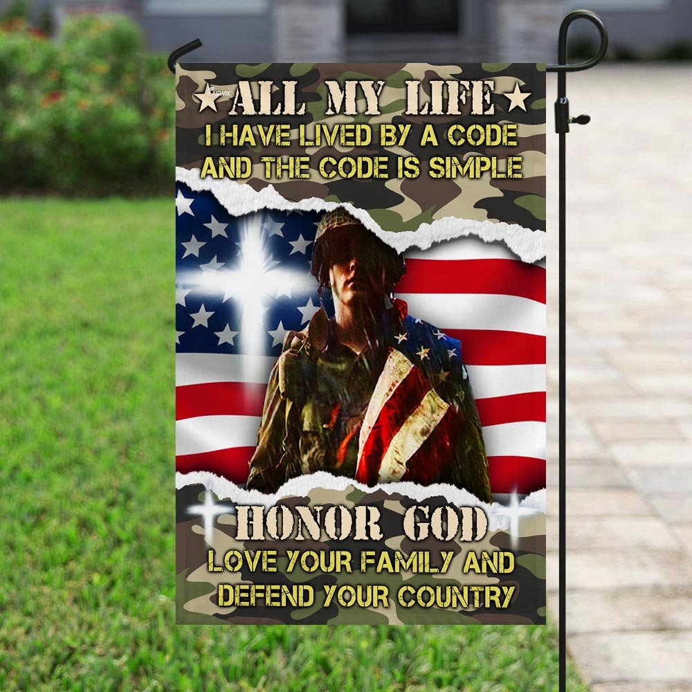Veteran All My Life I Have Lived By A Code Flag