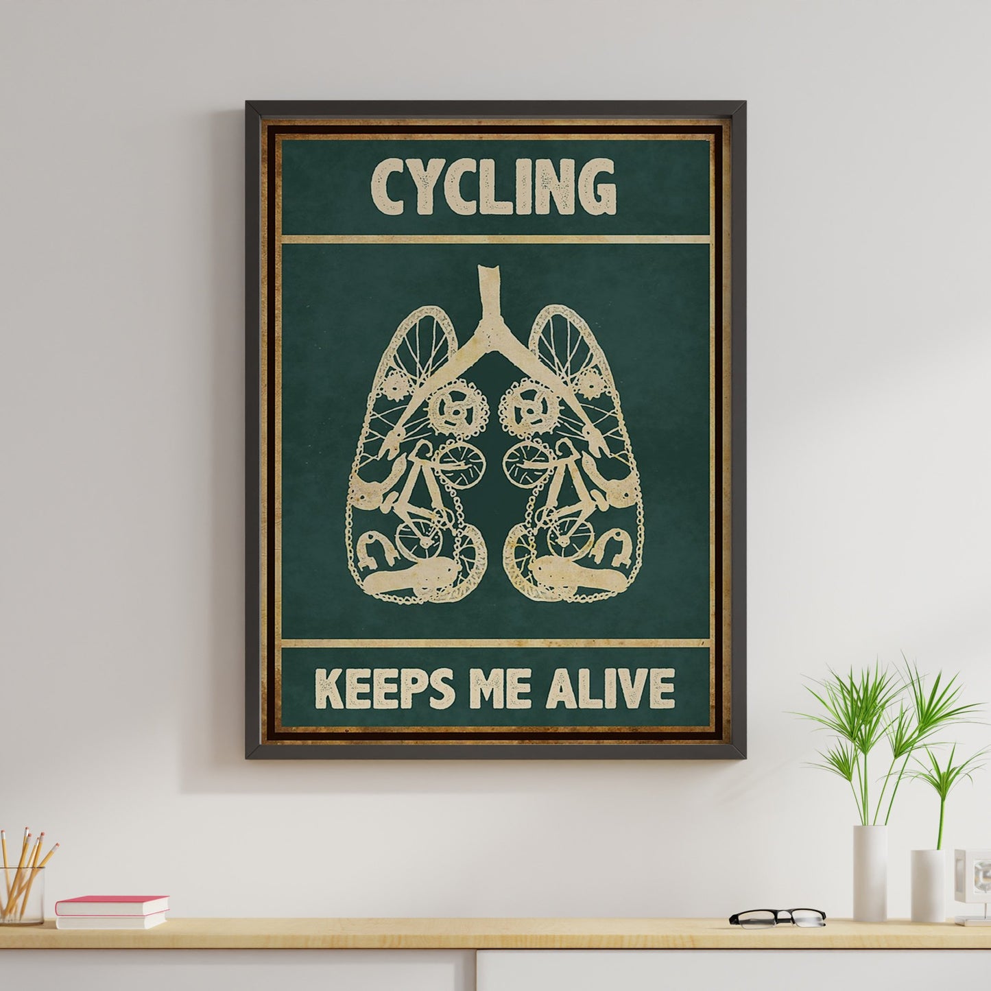 Cycling Keeps Me Alive Canvas Prints Vintage Wall Art Gifts Vintage Home Wall Decor Canvas - Mostsuit