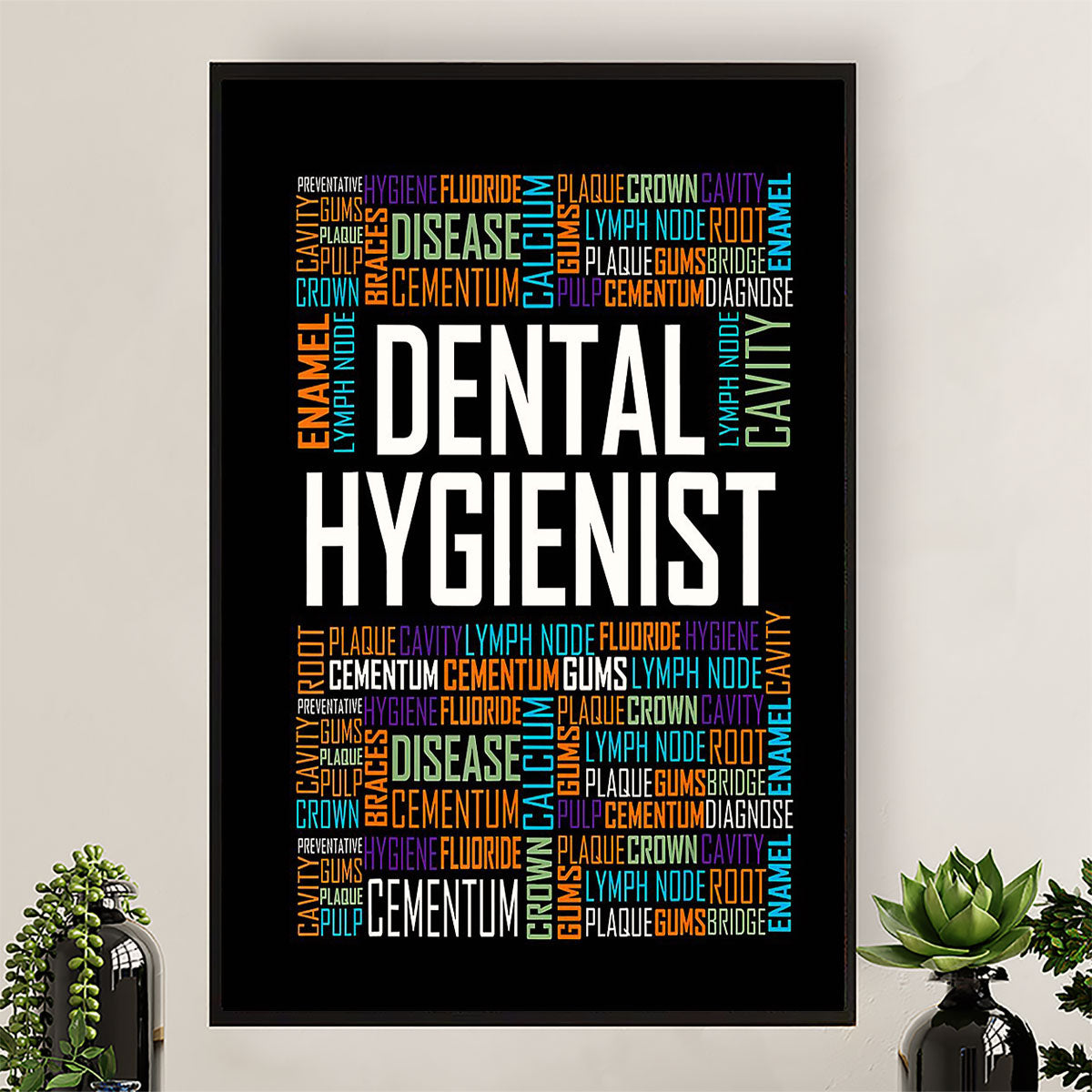 Dental Canvas Dental Hygienist | Wall Art Gift for Dentist