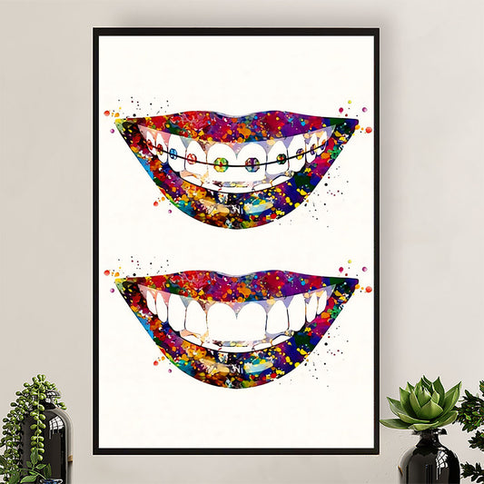 Dental Poster White Teeth Smile | Wall Art Gift for Dentist
