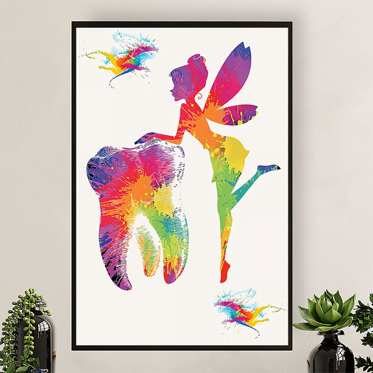 Dental Poster Tinker Bell Tooth Art Painting | Wall Art Gift for Dentist