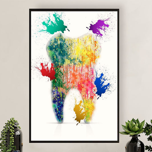 Dental Poster Watercolor Tooth Art Painting | Wall Art Gift for Dentist