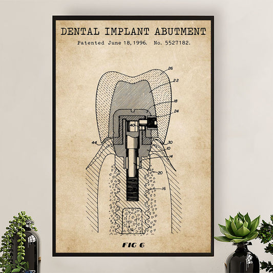 Dental Poster Dental Implant Abutment | Wall Art Gift for Dentist