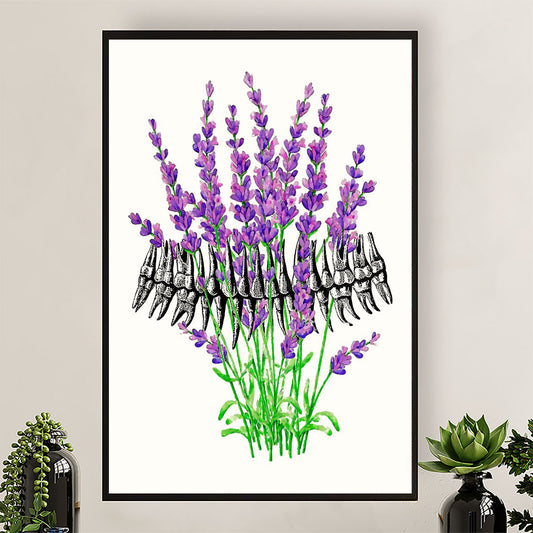 Dental Poster Lavender Teeth Art Painting | Wall Art Gift for Dentist