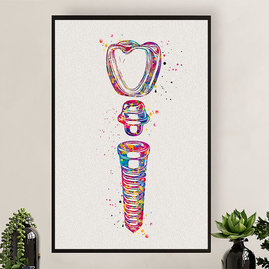 Dental Poster Watercolor Tooth Art | Wall Art Gift for Dentist