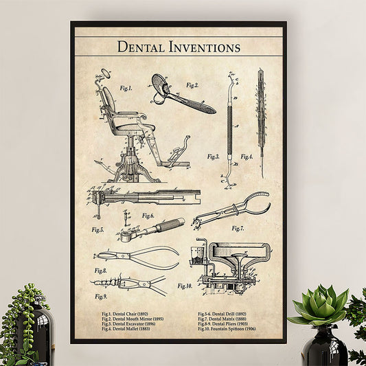 Dental Poster Dental Inventions | Wall Art Gift for Dentist