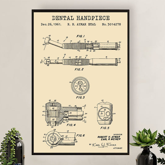 Dental Poster Dental Handpiece | Wall Art Gift for Dentist