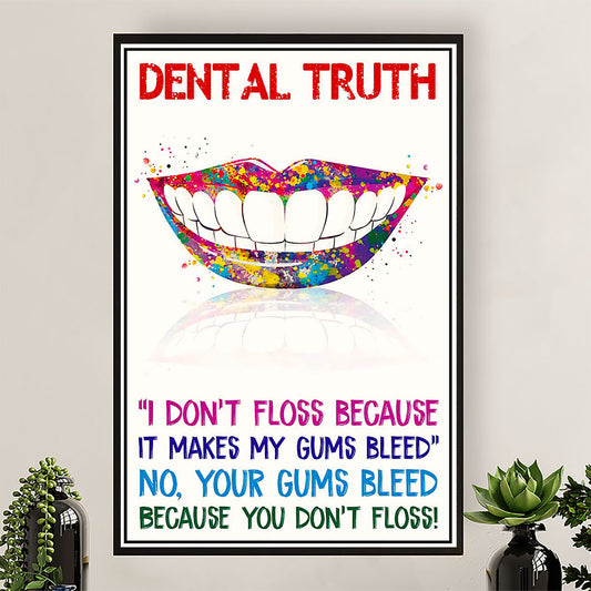 Dental Poster Dental Truth | Wall Art Gift for Dentist
