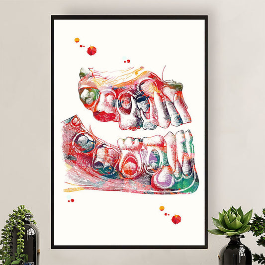 Dental Poster Teeth Art Painting | Wall Art Gift for Dentist