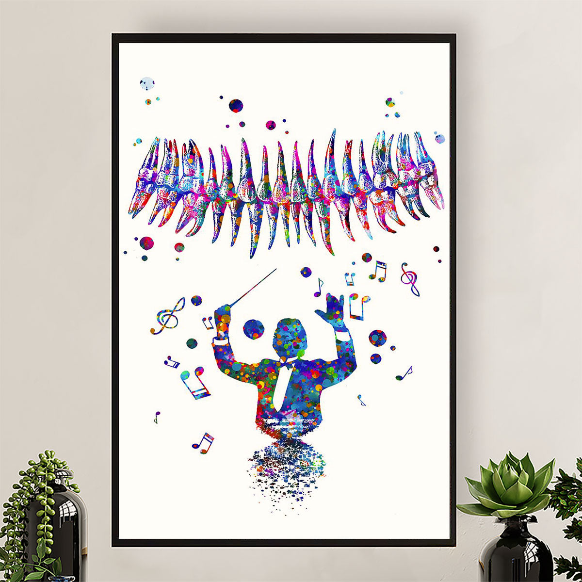 Dental Canvas Teeth Art Painting | Wall Art Gift for Dentist