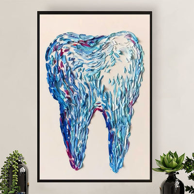 Dental Canvas Tooth Art Painting | Wall Art Gift for Dentist