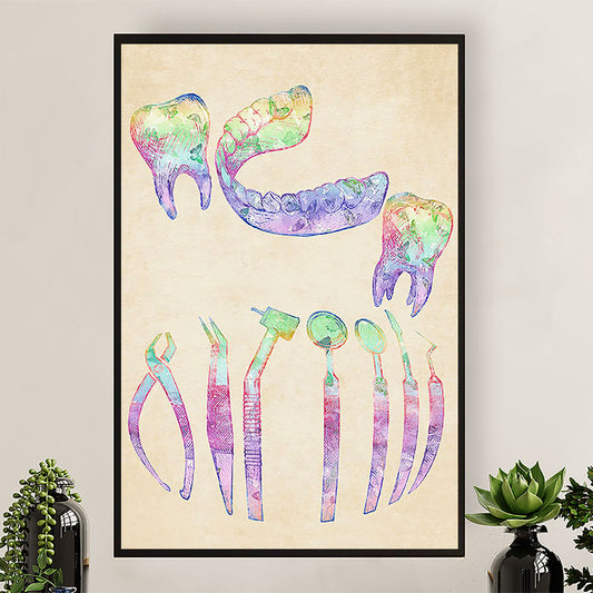 Dental Poster Colorful Teeth | Wall Art Gift for Dentist