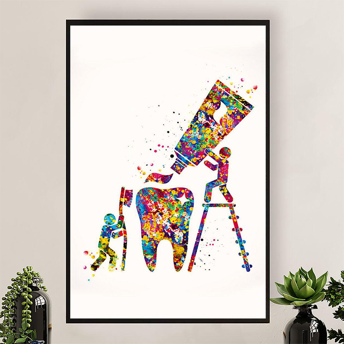 Dental Canvas Brush Your Teeth | Wall Art Gift for Dentist