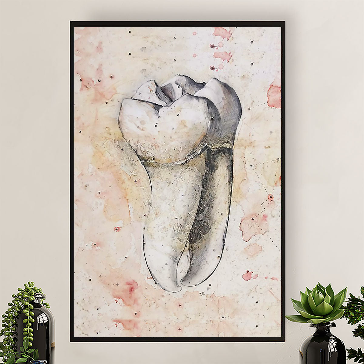 Dental Canvas Tooth Art Painting | Wall Art Gift for Dentist
