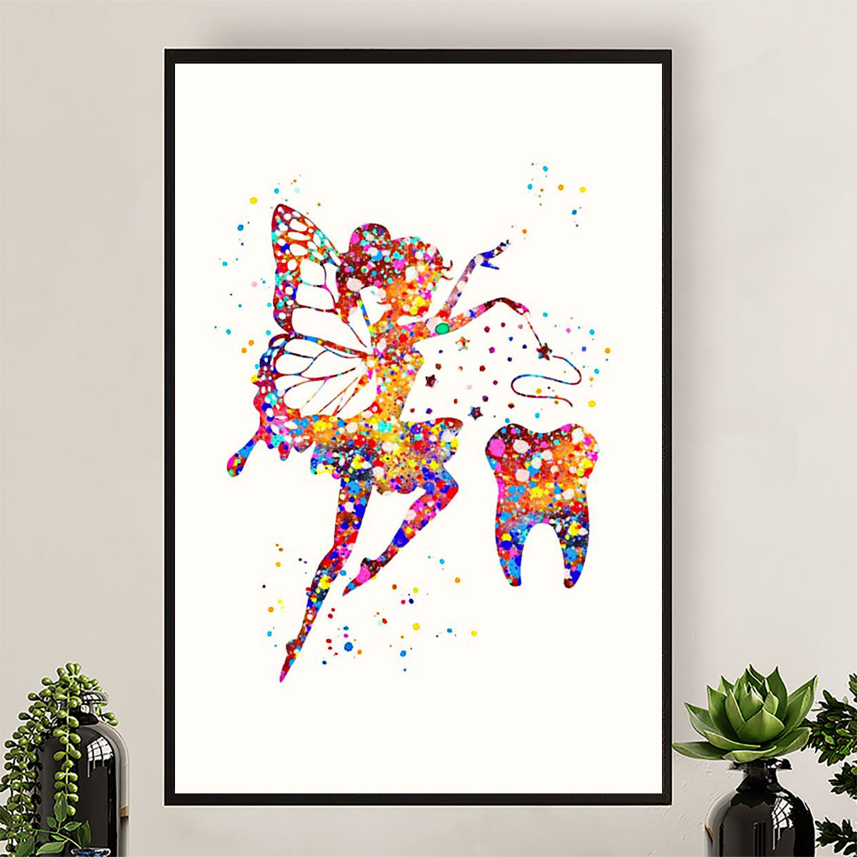 Dental Canvas Tinker Bell Tooth | Wall Art Gift for Dentist