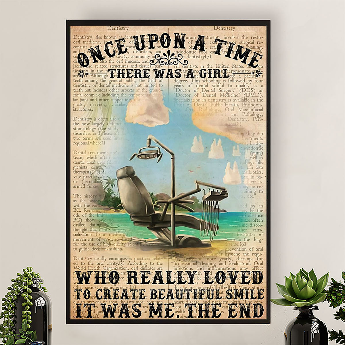 Dental Poster There Was A Girl Who Really Loved To Create Beautiful Smile | Wall Art Gift for Dentist