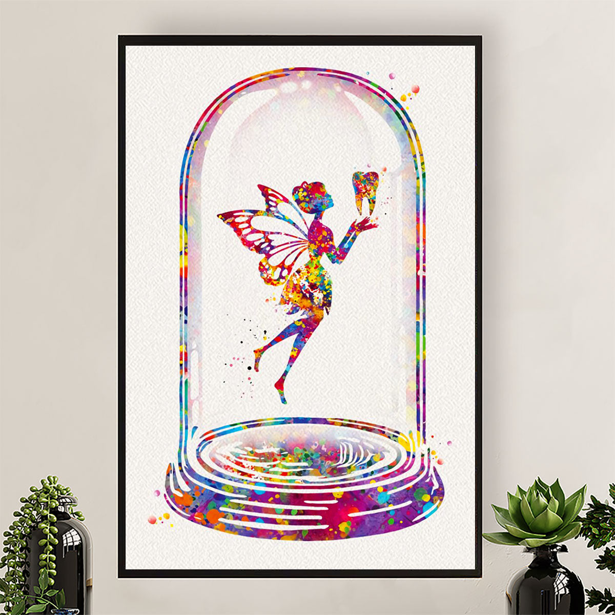 Dental Canvas Watercolor Tooth Art Painting | Wall Art Gift for Dentist