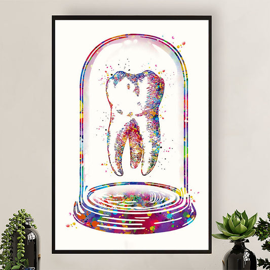 Dental Poster Watercolor Tooth Art Painting | Wall Art Gift for Dentist