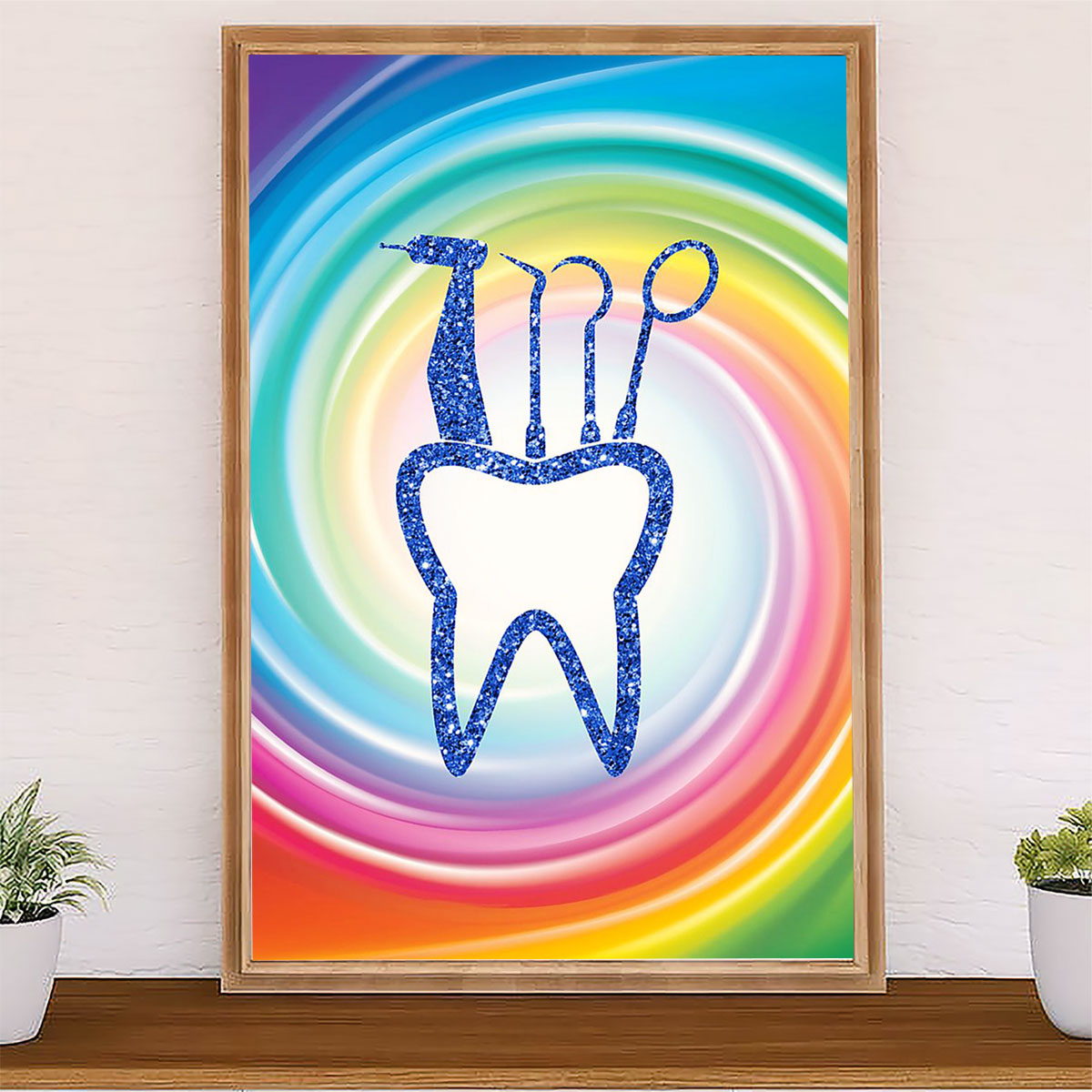 Dental Poster Tooth Art Painting | Wall Art Gift for Dentist