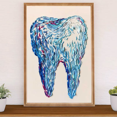 Dental Canvas Tooth Art Painting | Wall Art Gift for Dentist