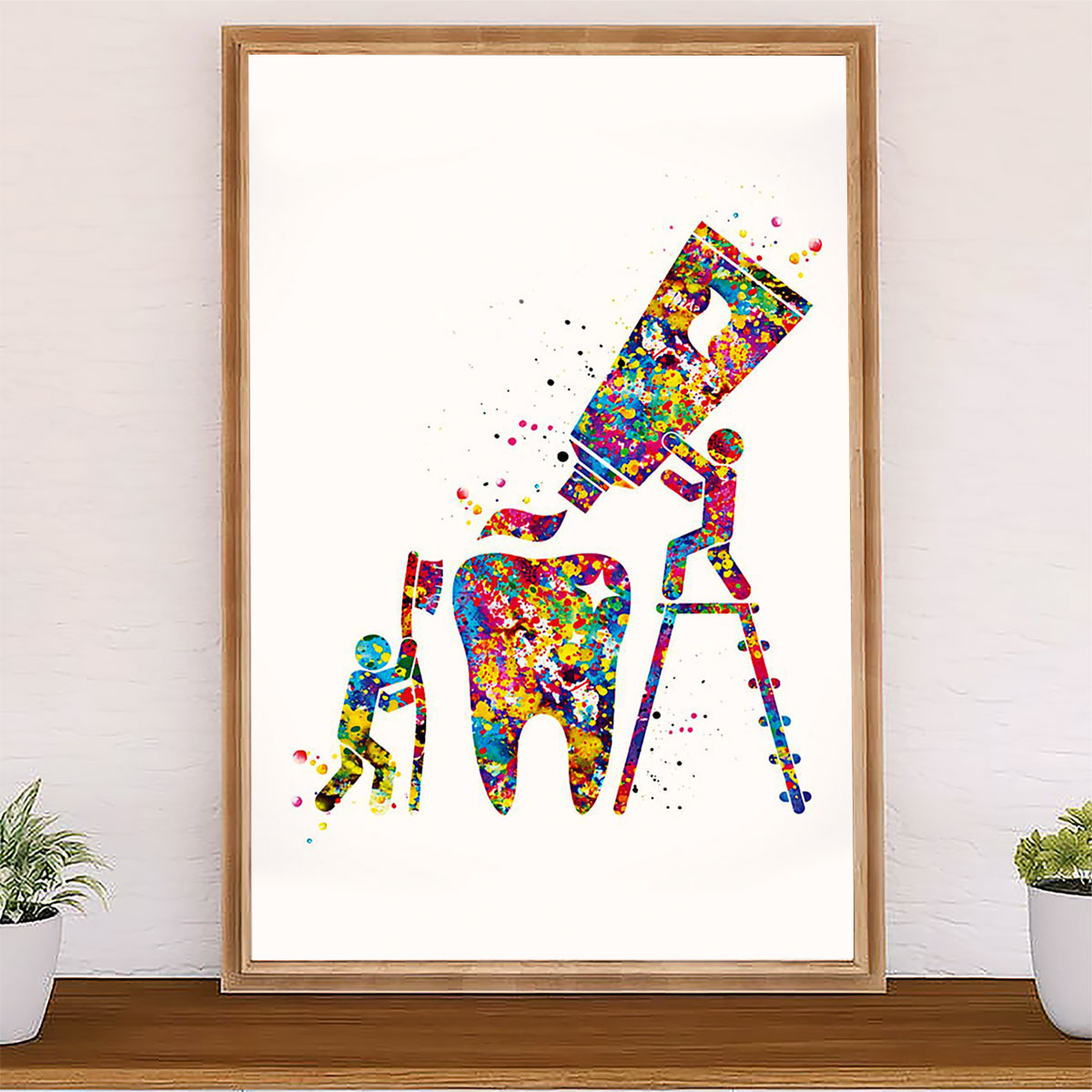 Dental Canvas Brush Your Teeth | Wall Art Gift for Dentist