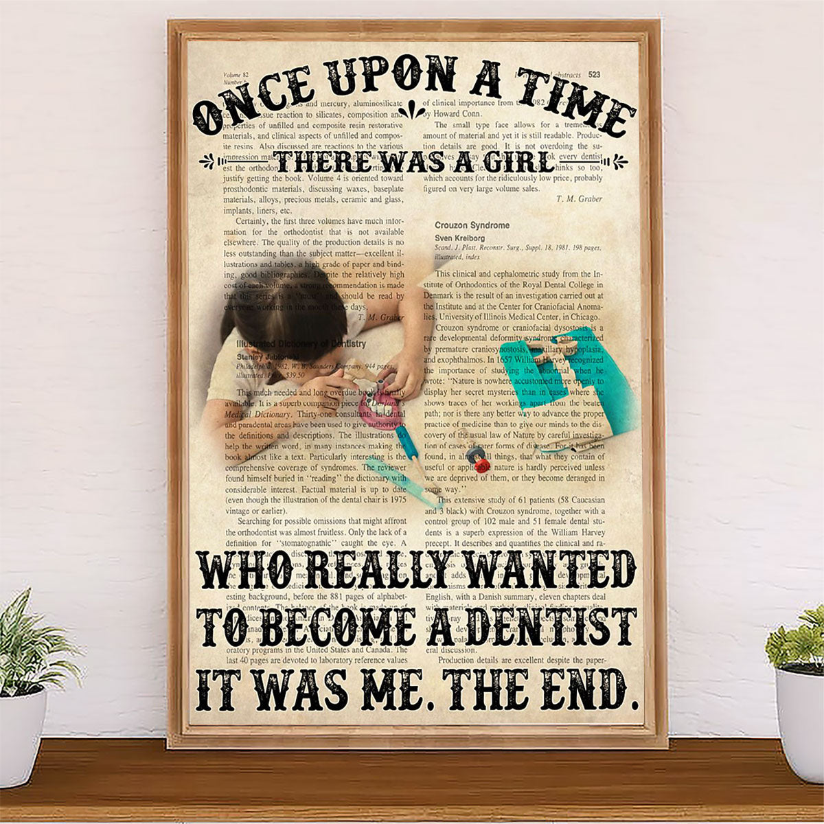 Dental Canvas There Was A Girl Who Really Wanted To Become A Dentist | Wall Art Gift for Dentist