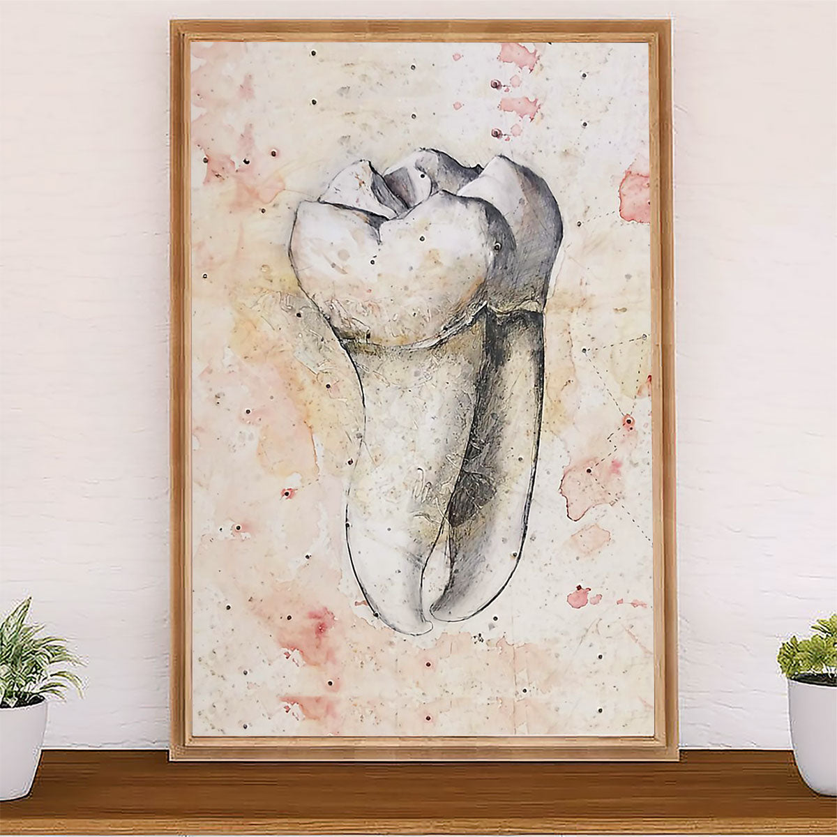 Dental Canvas Tooth Art Painting | Wall Art Gift for Dentist