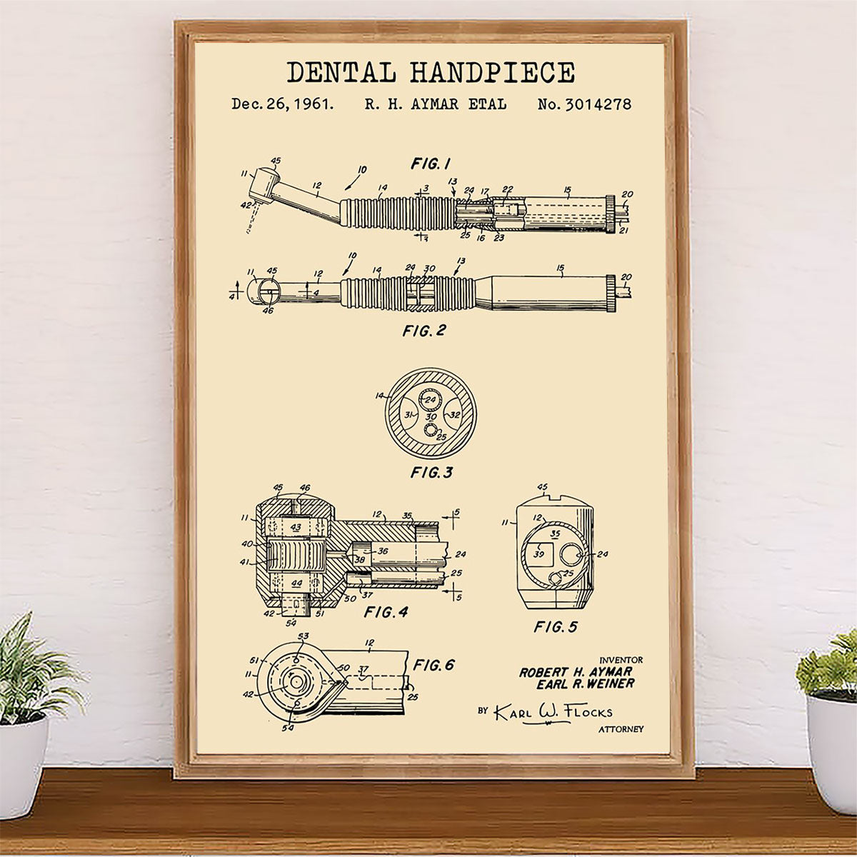 Dental Poster Dental Handpiece | Wall Art Gift for Dentist