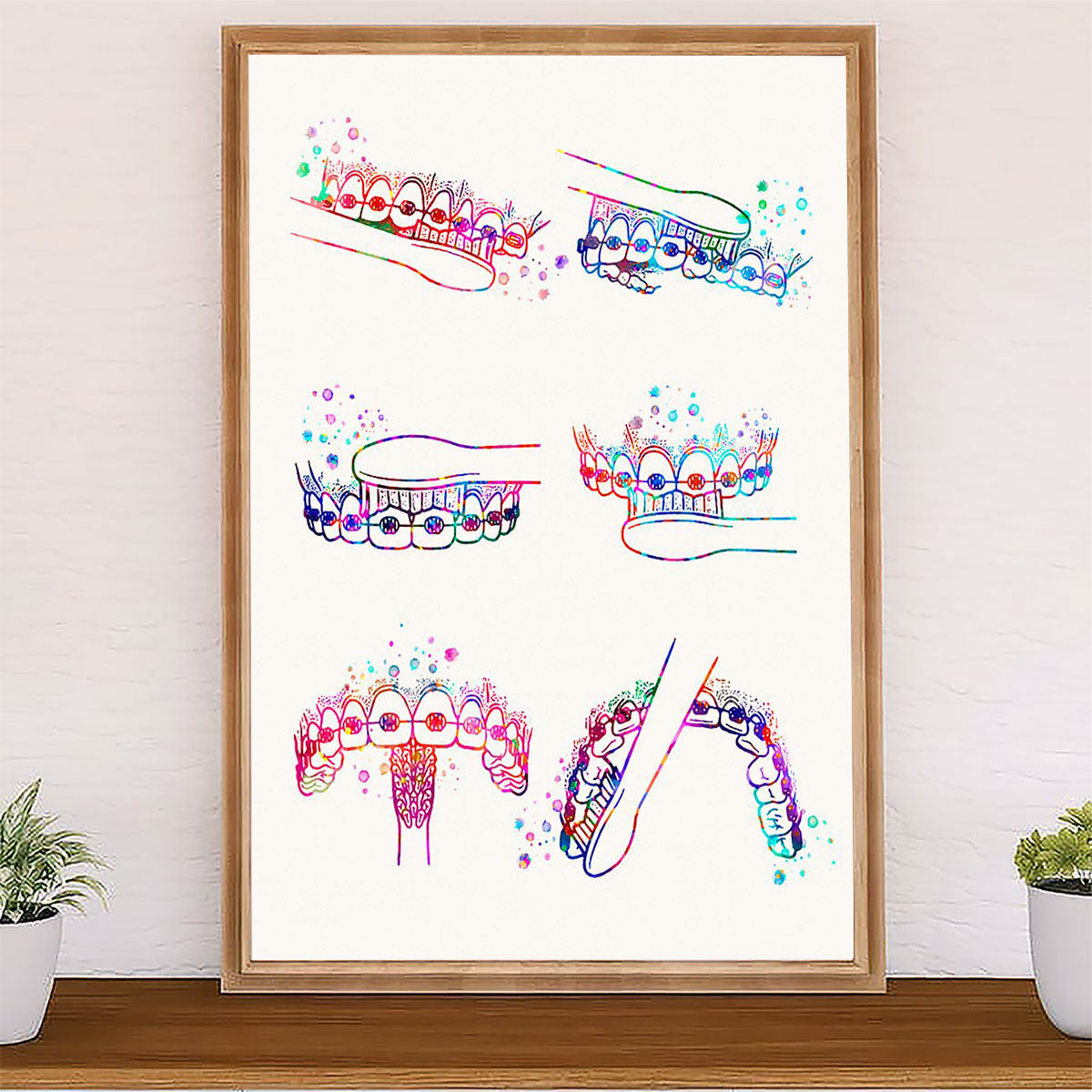 Dental Poster Brush Teeth | Wall Art Gift for Dentist