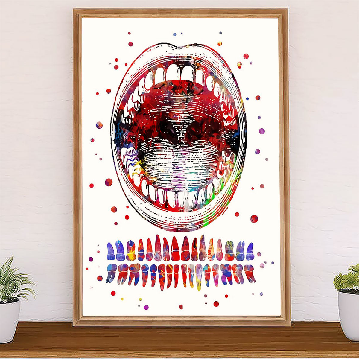 Dental Canvas Mouth Teeth | Wall Art Gift for Dentist