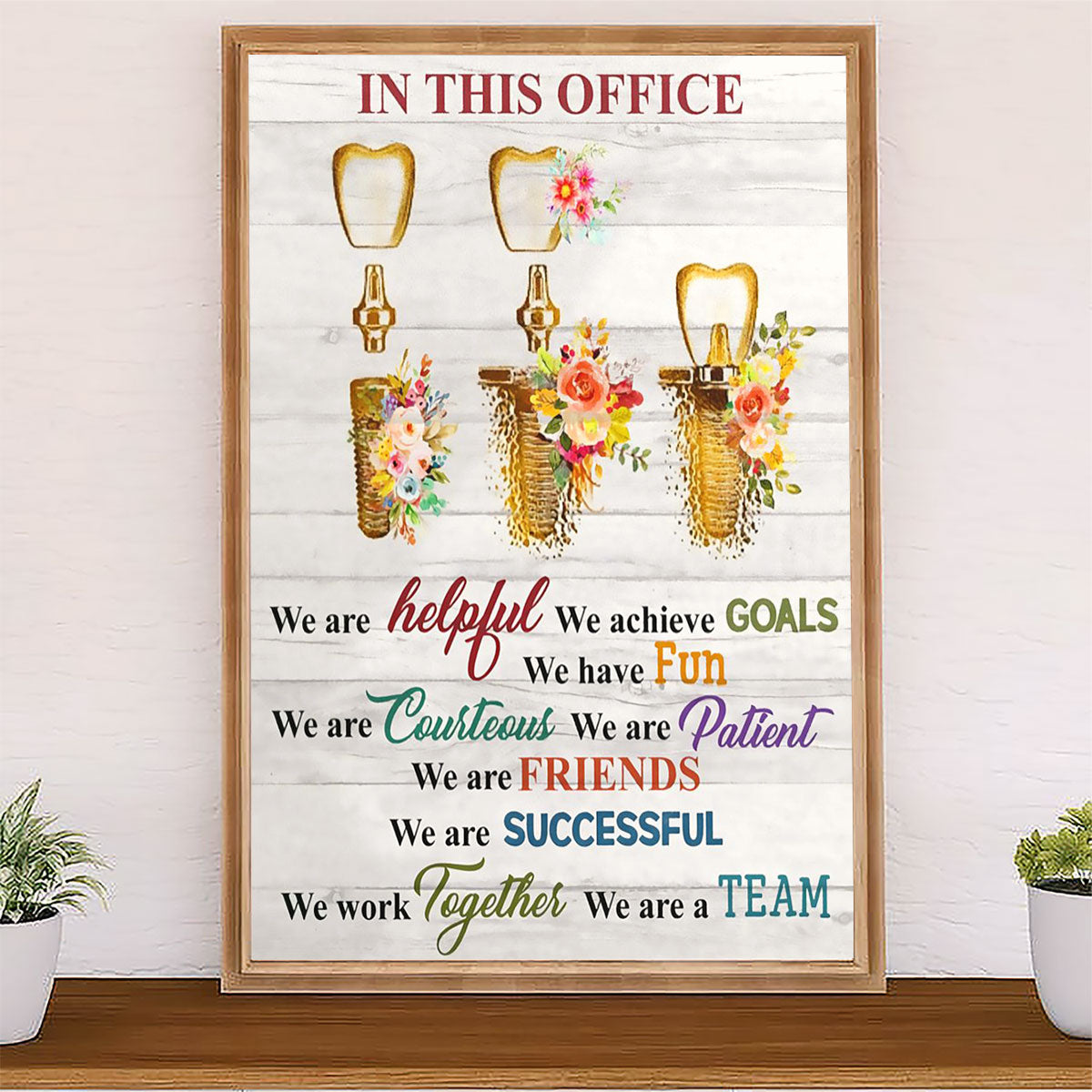 Dental Canvas In This Office We Are Helpful | Wall Art Gift for Dentist