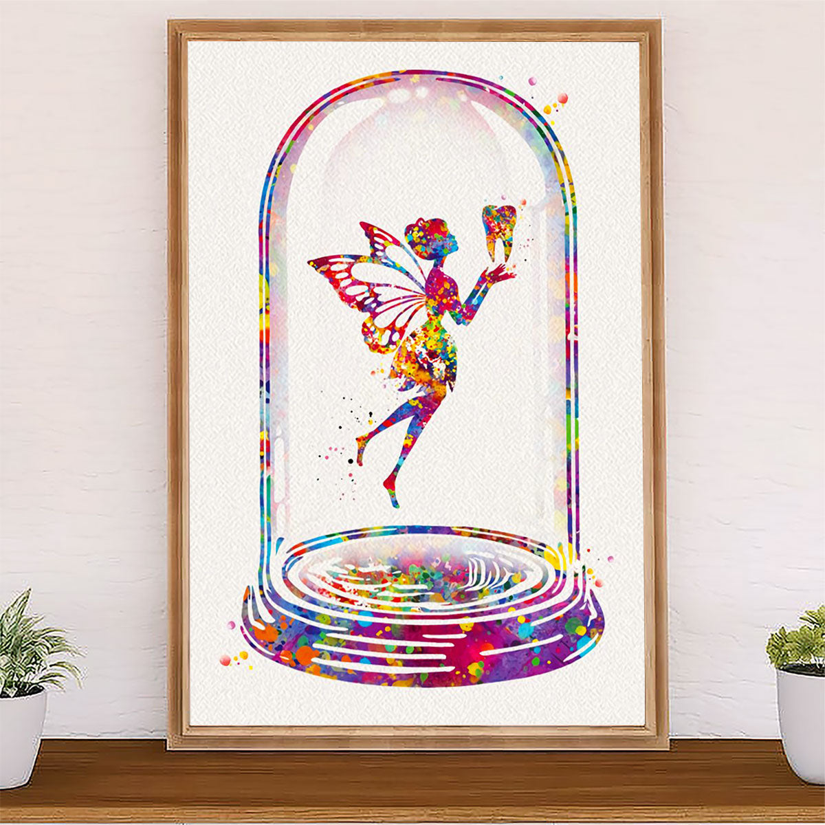 Dental Canvas Watercolor Tooth Art Painting | Wall Art Gift for Dentist