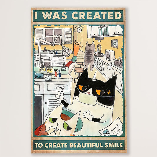 Dental Canvas I Was Created To Create Beautiful Smile | Wall Art Gift for Dentist