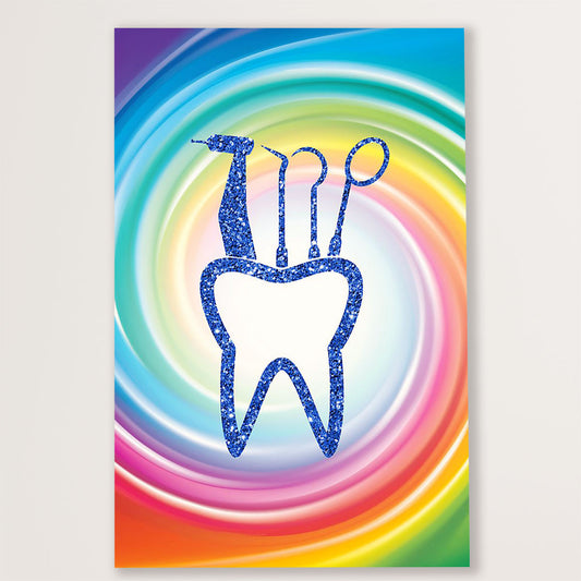Dental Canvas Tooth Art Painting | Wall Art Gift for Dentist