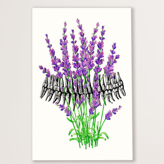 Dental Canvas Lavender Teeth Art Painting | Wall Art Gift for Dentist