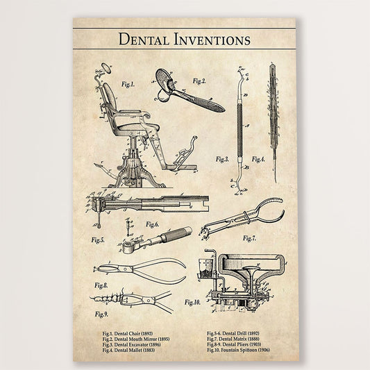 Dental Canvas Dental Inventions | Wall Art Gift for Dentist