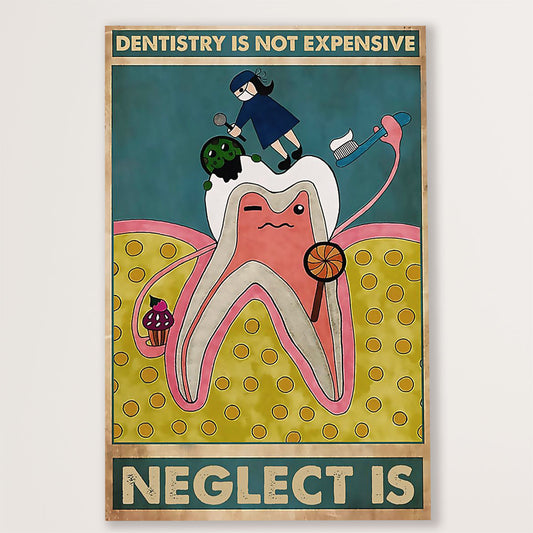 Dental Canvas Dentistry Is Not Expensive | Wall Art Gift for Dentist