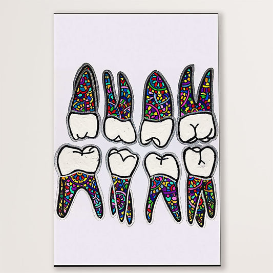 Dental Canvas Watercolor Tooth Art | Wall Art Gift for Dentist