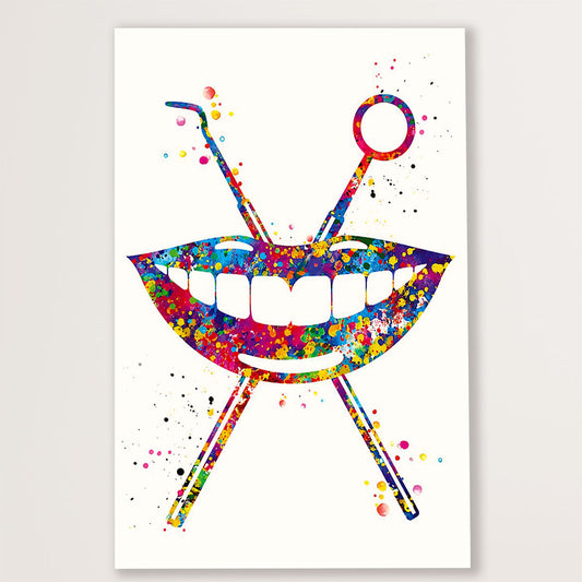 Dental Canvas Smile Teeth | Wall Art Gift for Dentist